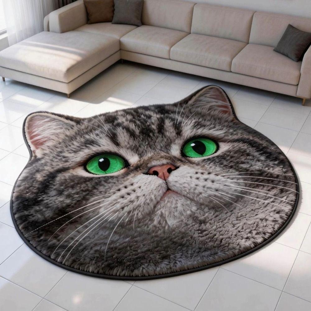 Anti-fouling Cat-Shaped Area Rug Non-Slip Cartoon Carpet Cute Home Decor Carpet  Living Rooms