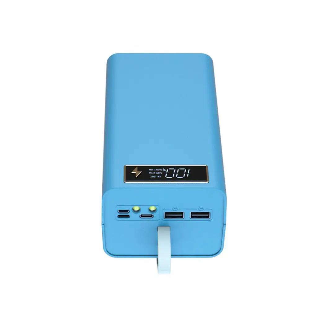 21x18650 Battery Storage Box Dual USB Charge 18650 Battery Power Bank Case Shell Charging Holder with LED Light LCD Displays