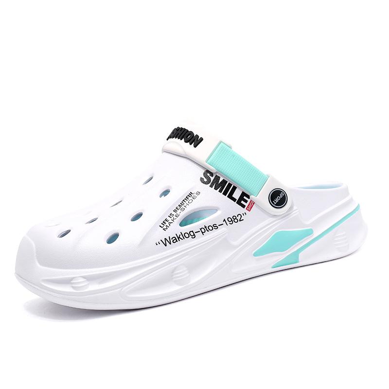 2025 summer new hole shoes men's outdoor casual cool slippers wearing Korean version of beach shoes fashion slippers men