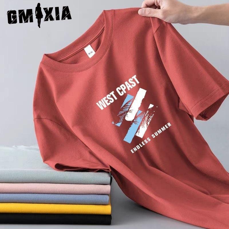 

GMXIA Хлопковая футболка с коротким рукавом Мужская модная свободная футболка с рукавом до локтя с принтом Сочувственная футболка XXXXXL кирпич красный