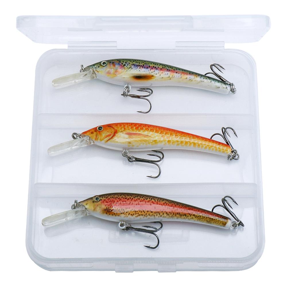 

3 шт. 7,5 см 5,8 г Плавающие воблеры Минноу Наборы для рыбалки Черный Минноу Щука Воблер Искусственная приманка Крэнки Рыболовный набор приманок