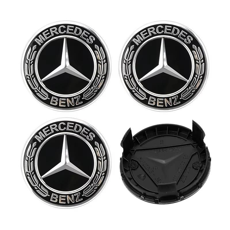 For AMG 4pcs 75MM Car Wheel Center Hub Caps Covers Mercedes Benz GLE GLK SLK CLA CLK W203 W204 W205 W209 W210 W211 accessories QM2