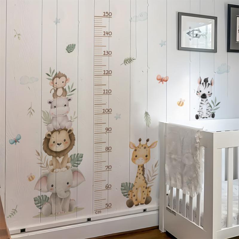 

Children S Growth Chart Sticker Jungle Animals Height Ruler Removable Wall Decals For Nursery Room Baby Kids 1