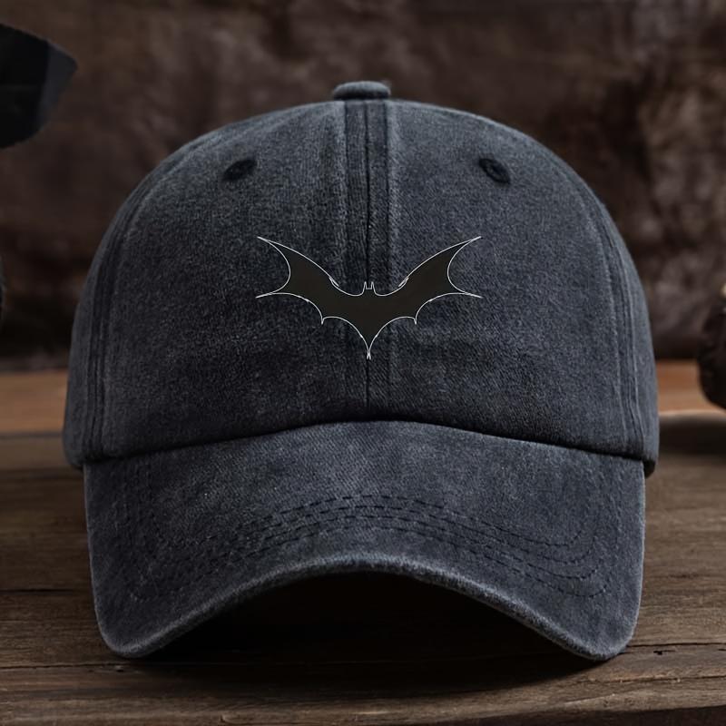 Casquette de Baseball Unisexe Imprimé Chauve-souris Noir Mode Polyvalente Chapeau seau Tendance Convient à Toutes les Saisons