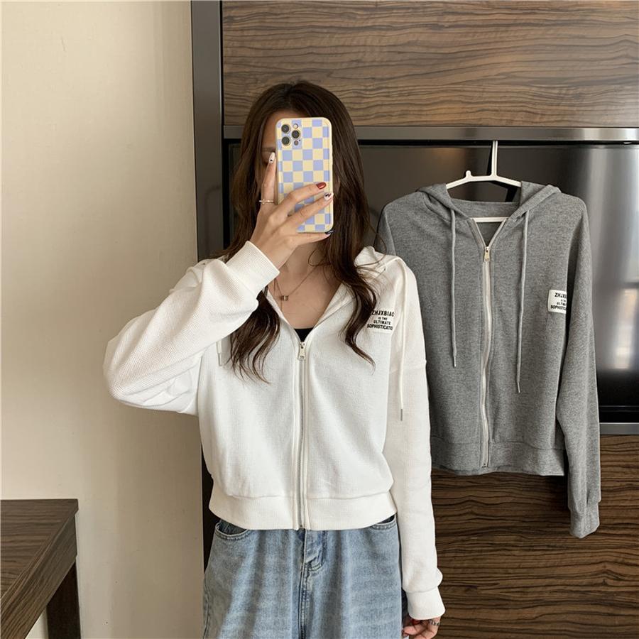 Women's Spring Autumn Thin Loose Short Sleeve Long Sleeve Hoodie Casual Sports Jacket