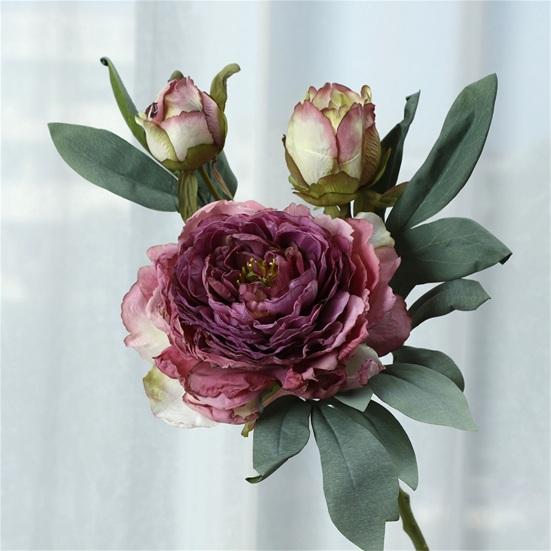 Artificial Flower Bright Color Multipurpose Silk Cloth Fadeless Vivid Simulation Peony Bouquet Home Garden Wedding Decoration