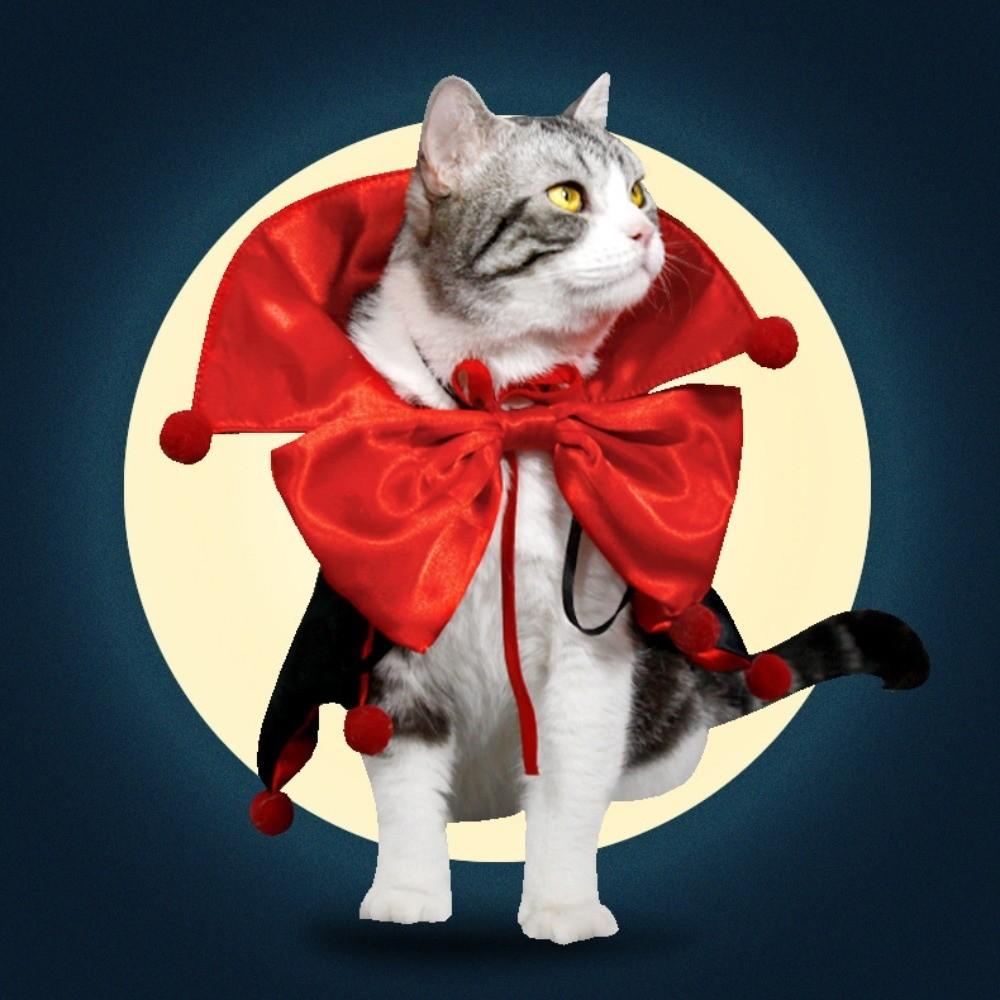 Adjustable Cat Cosplay Cloak Comfortable Dogs Knight Cape Halloween Pet Costume  All Saints' Day