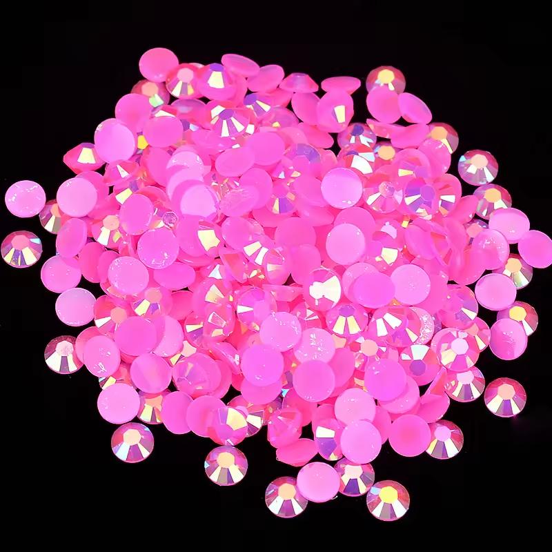 Flat Resin Rhinestone 2MM 3MM 4MM 5MM 6MM 100000PCS Jelly AB Nail Rhinestone for DIY Decoration