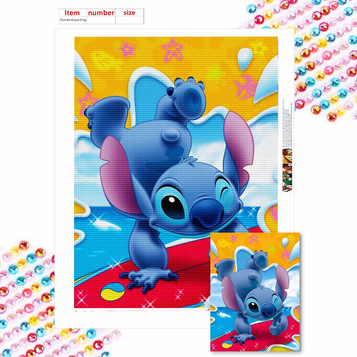 

Full Round Diamond Painting The Upside-down Stitch Art Rhinestone Picture Mosaic DIY 5D Cross Stitch Embroidery Home Decoration Round 20x30cm