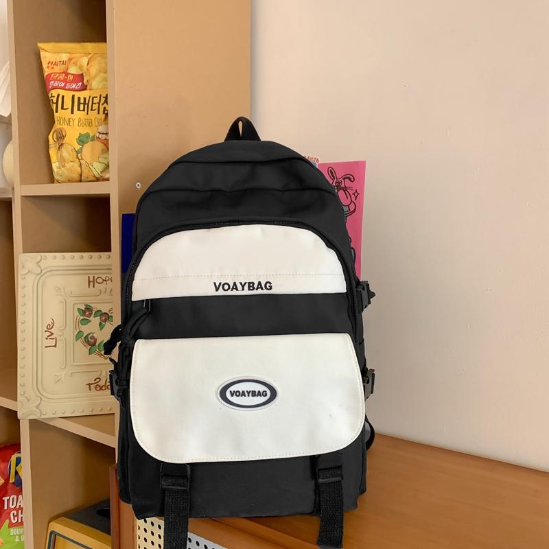 Contraste de Couleurs Sac d'École Étudiant Style Collège Sac à Dos Féminin Grande Capacité Sac d'École Étudiant Collège