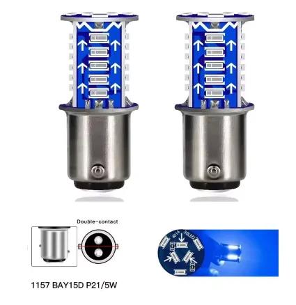2Pcs Motorcycle Car 1157 Strobe LED Brake Lights Strong Spotlight Reverse Light Brake Parking Lamp Motorcycle Tail Lights 12V