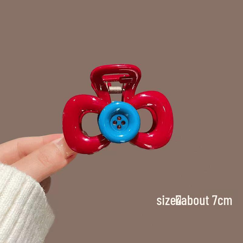 Koreanischer Eleganter Kürbisbogen Polka Dot Haarspange - Groß, Cremige Texturierte Hochsteckfrisur-Accessoire