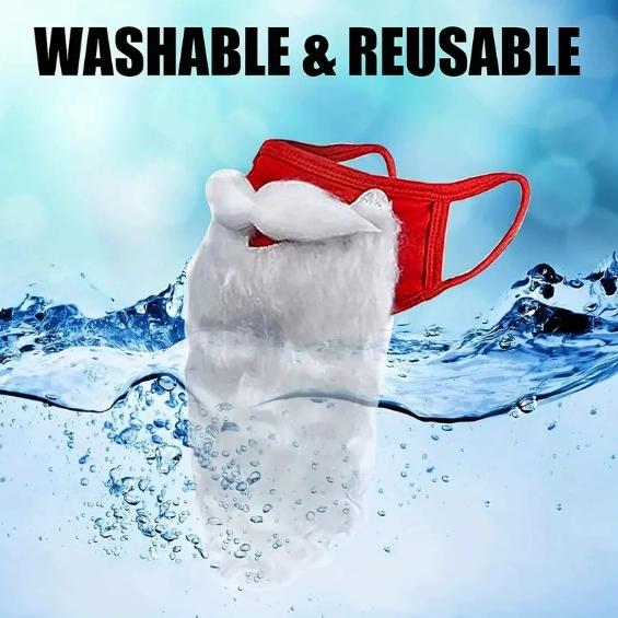 Christmas party beard mask, red pure cotton mask, hat, holiday prank, white beard dust mask Santa Claus decoration role-playing