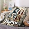 Custom Name Unicorn Pink Flowers Blanket for Couch & Bed, Plush Cozy Fuzzy Blanket Super Soft & Warm Blankets for Fall and Winter. 0908151