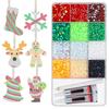 Christmas Wooden Ornament DIY Kit with 12 Flatback Rhinestones for and Holiday Decor