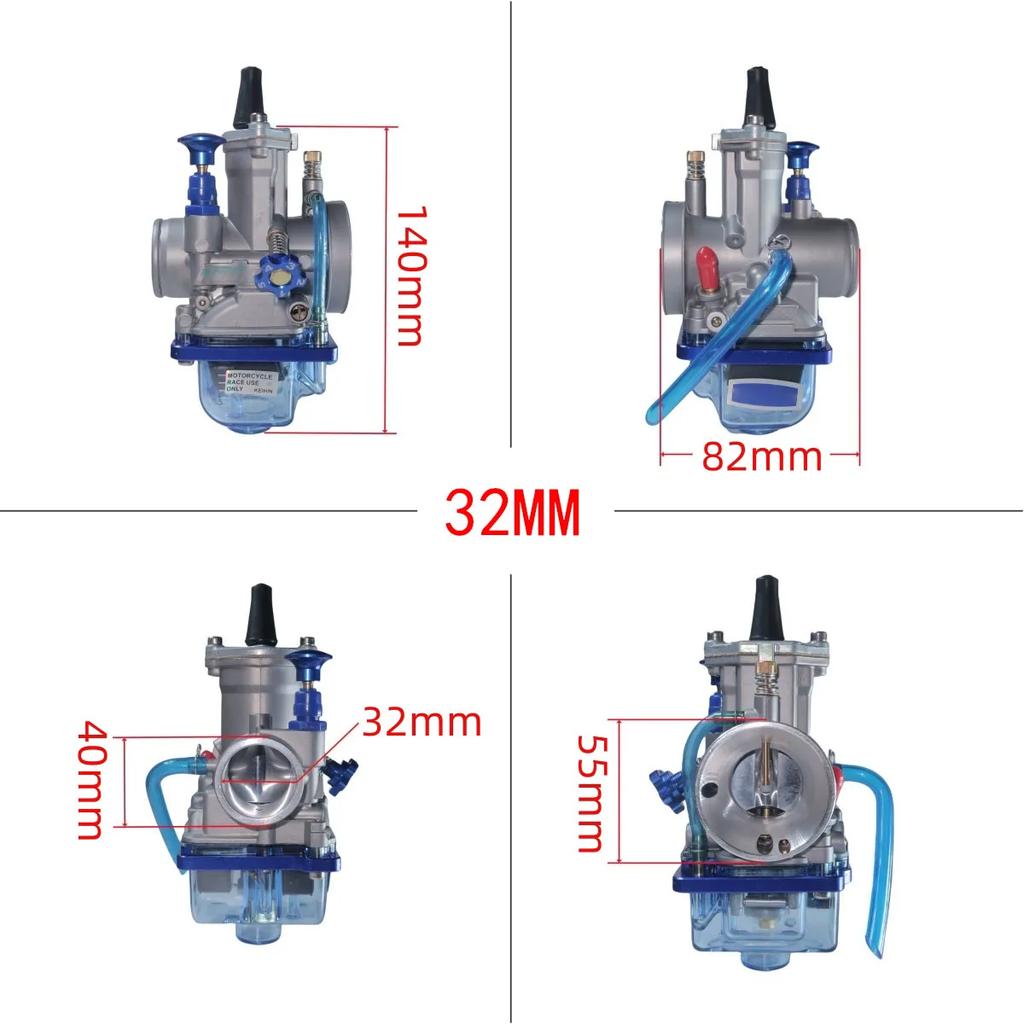 Universal Racing Carburetor - 24-34mm Blue Bowl for KEIHIN/KOSO/OKO/PWK 2T/4T Scooter/ATV/Dirt Bike (With Power Jet, Durable)