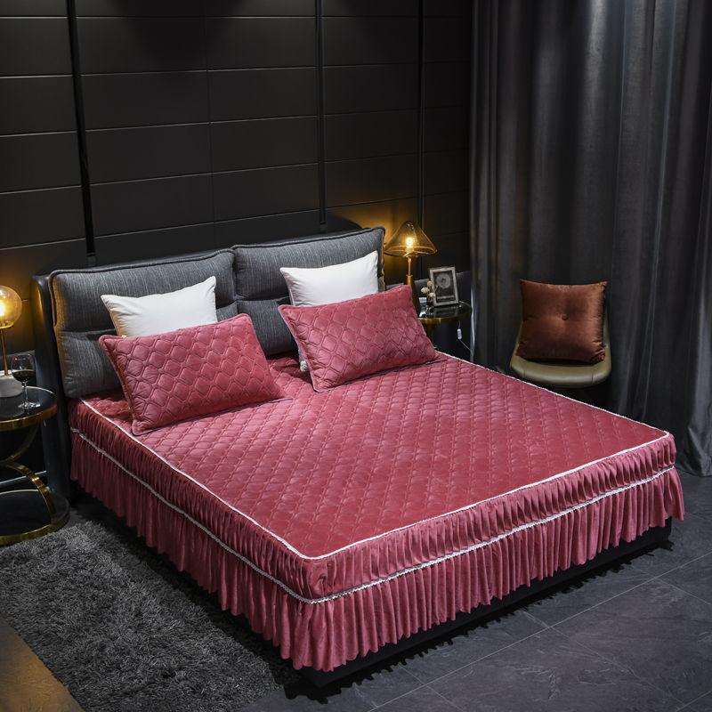 

3 шт./компл. хрустальная бархатная юбка-кровать, толстое нескользящее покрывало, фланелевое защитное покрытие Simmons 150*200cm