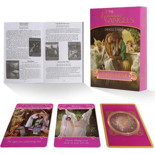 The Romance Angels Tarot Oracle Card Deck, 44 Romance Angels Oracle Cards by Gayrnel Doreen Virtue, Rare, Out of Print, New Gold-Plated Series, Clarit