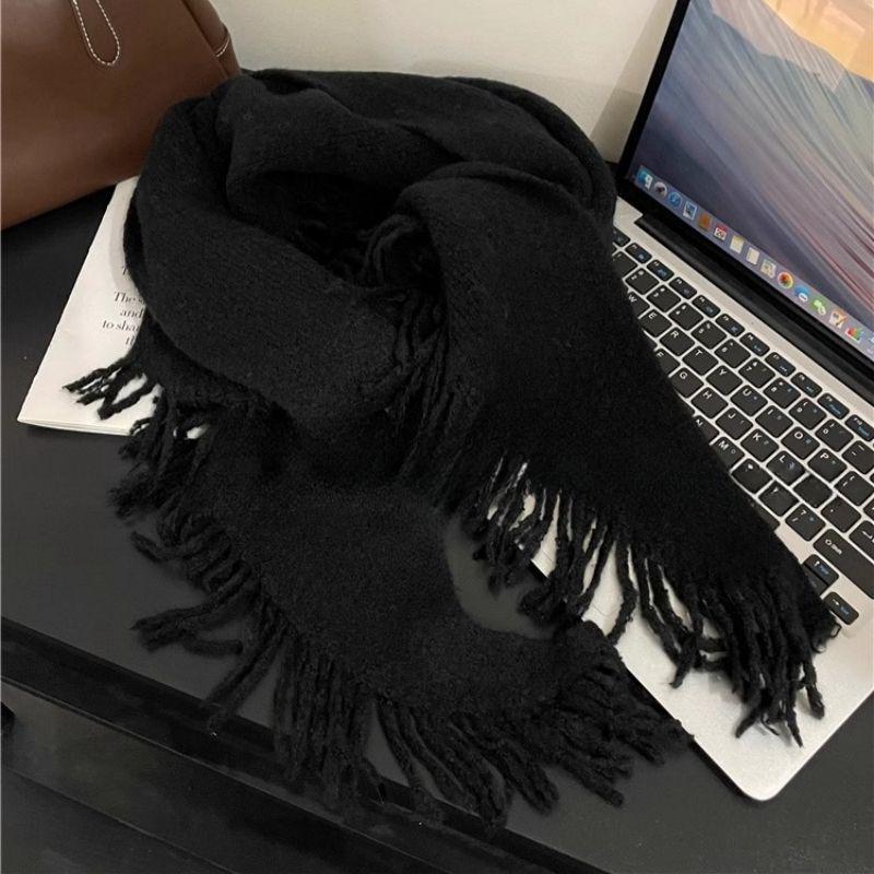 Korean Niche Tassel Triangle Shawl for Women - Versatile, Warm Autumn Winter Scarf
