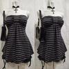 TrendHub Y2k Aesthetic Punk American High Street Thicn Strapless Harajuku Constrast Color Striped A-line Tank Top Spice Girl Punk Tee