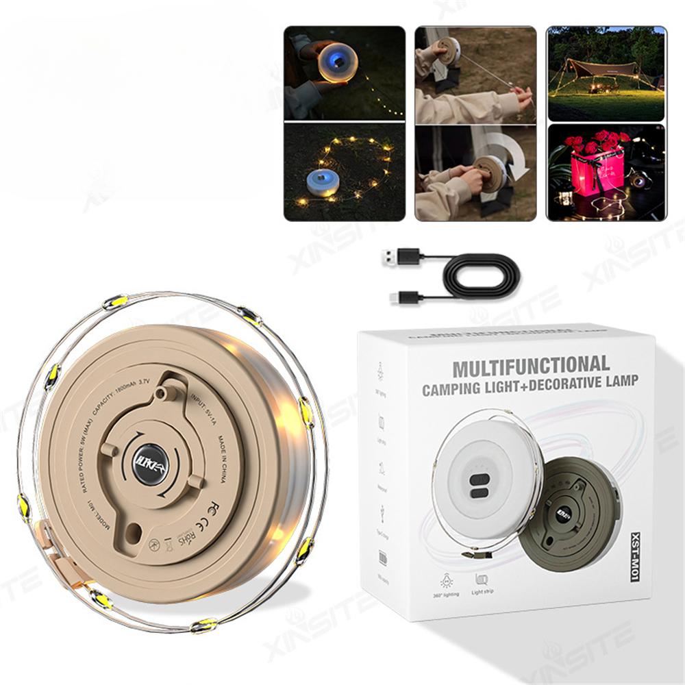 

Кемпінгова гірлянда з лампою, 32,8 фути, акумуляторна, водонепроникна, світлодіодна підвісна лампа для зовнішнього кемпінгу, навісу, намету, садової вечірки, декору хакі