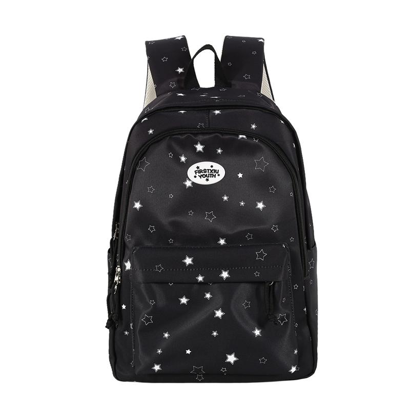 Star Print Student Schoolbag Large Capacity Women's Backpack