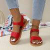 Fashion Large-sized Fashionable and Versatile Flat Sandals 2025 Summer New Velcro Open-toe Sandals for Wearing Over Beach Sandals