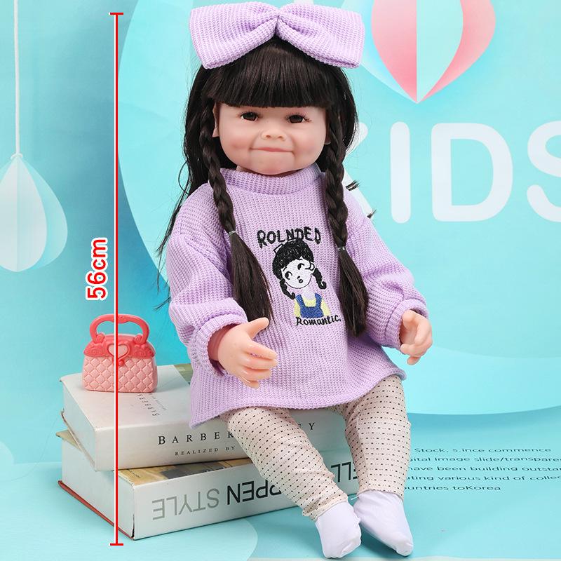 56cm Reborn Simulation Barbie Baby Doll Gift Set - Soft Gel Toy for Girls