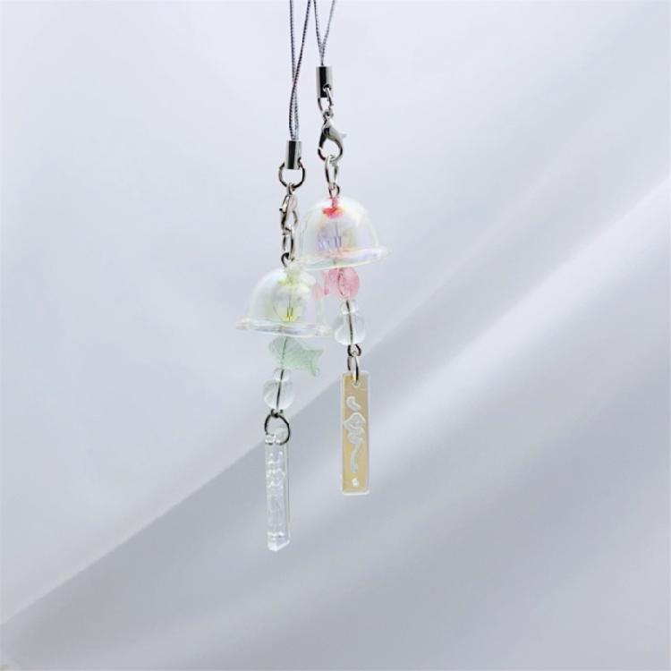 Multipurpose Jellyfish Chimes Phone Charm for Phones and Keys Decoration Handmade with Scratch Resistant Materials