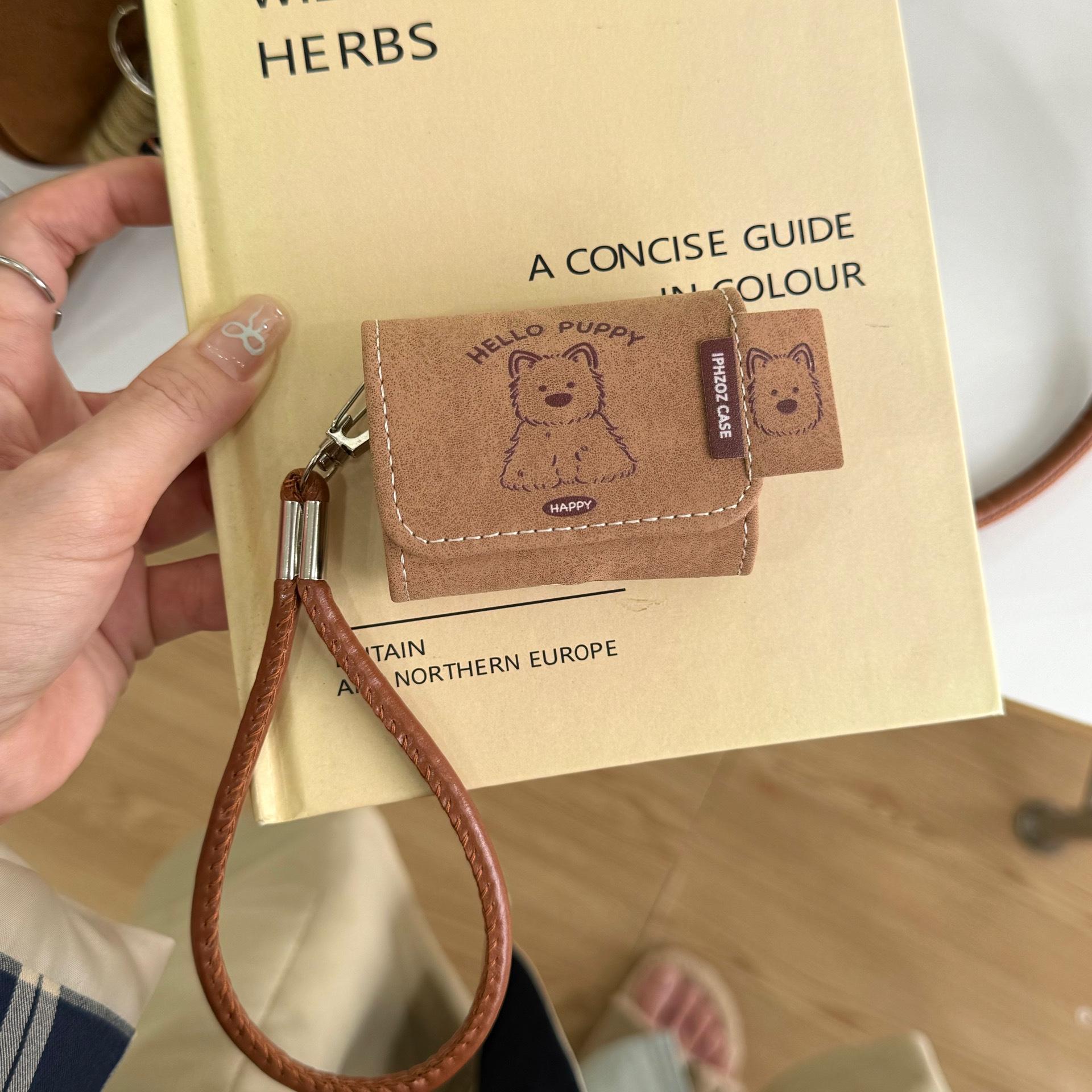 AirPods1/1 Headphone Case Cute Leather Brown West Highland AirPods1 Portable Pro1 Soft Air pods 1/2 (universal)