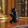 Décoration Chat de Bureau Figurine de Lecture Imprimée en 3D, Ornement Décoratif avec Base Lestée Antidérapante, Statue Intellectuelle à Texture Haut de Gamme Lunettes