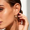 Bohemian Style Stainless Steel Flower Earrings 18K Gold Fashion Titanium Steel Stud Earrings Luxury Premium Ear Jewelry