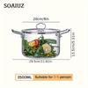Electric Stove-Compatible Large Glass Soup Pot with Stainless Steel Handles – Seal Lid for Hearty Stews & More