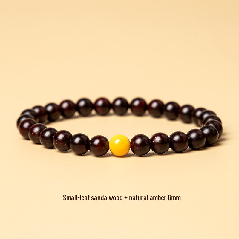 Unisex Sandalwood & Hetian Jade Bracelet with High-Density Wenge Wood & Golden Star Beads