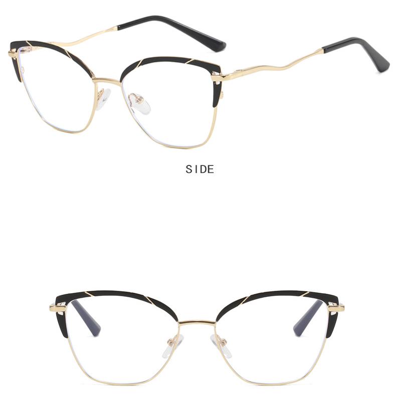 Ochelari de vedere pentru femei, rame metalice pentru ochelari, anti-lumină albastră, nouă ramă pentru ochelari, lentile prescrise pentru femei, care se potrivesc cu culorile