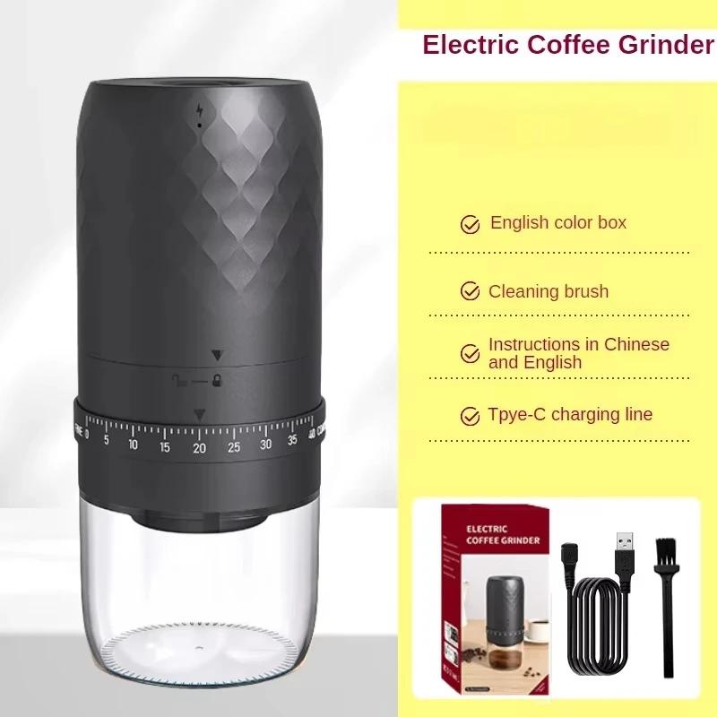 Neue Tragbare USB Elektrische Kaffeebohnenmühle 40 Mahlgrade Extern Einstellbare Wiederaufladbare Mühlen Haushalt Mini Kaffeemaschine