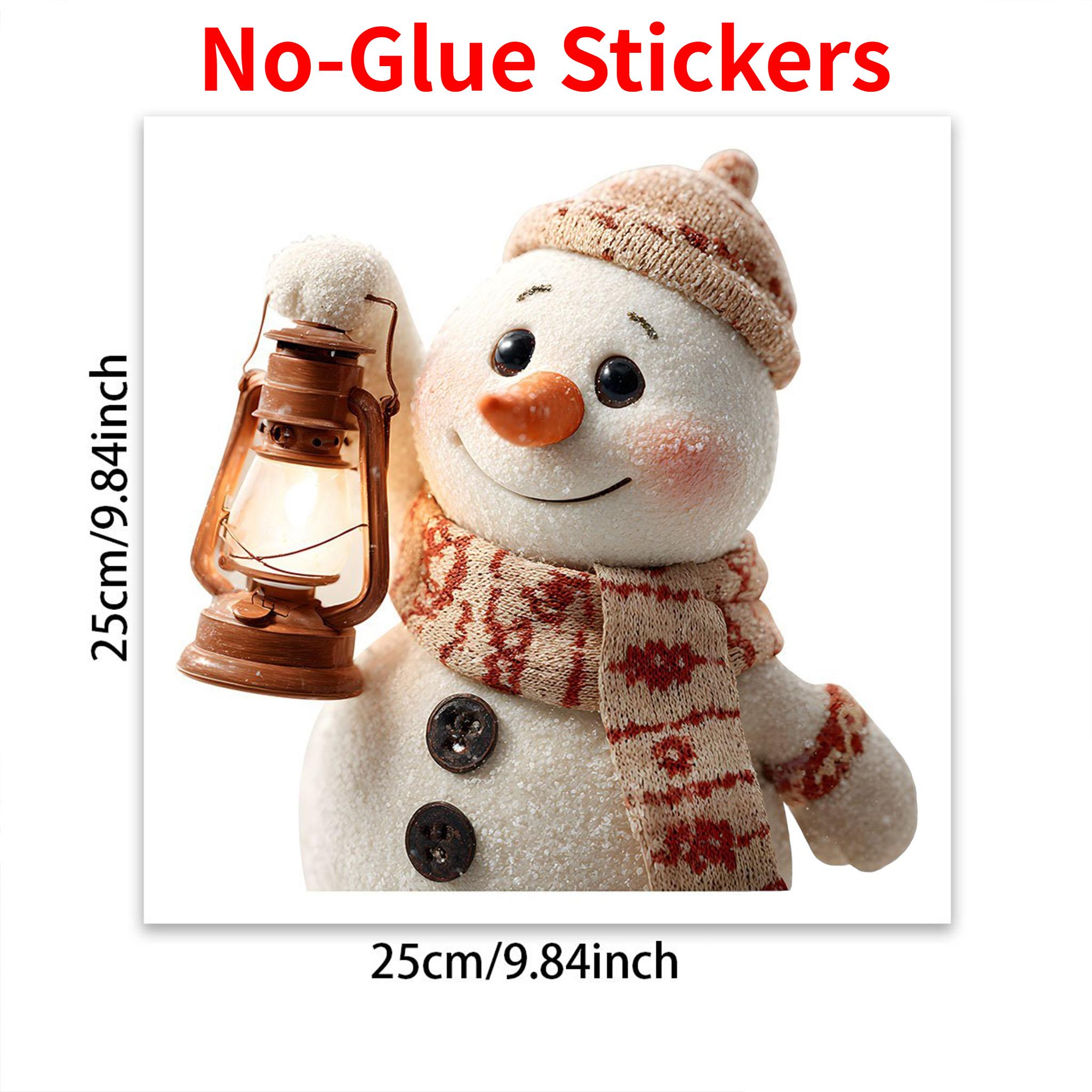 

1PC Christmas Snowman Window Sticker Static Cling for Bedroom Living Room Home Shop Glass Waterproof Decoration