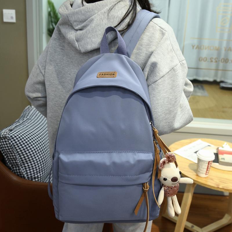 Schoolbag1011 new backpack women's Japanese Korean simple solid color junior high school high school student schoolbag simple large capacity backpack