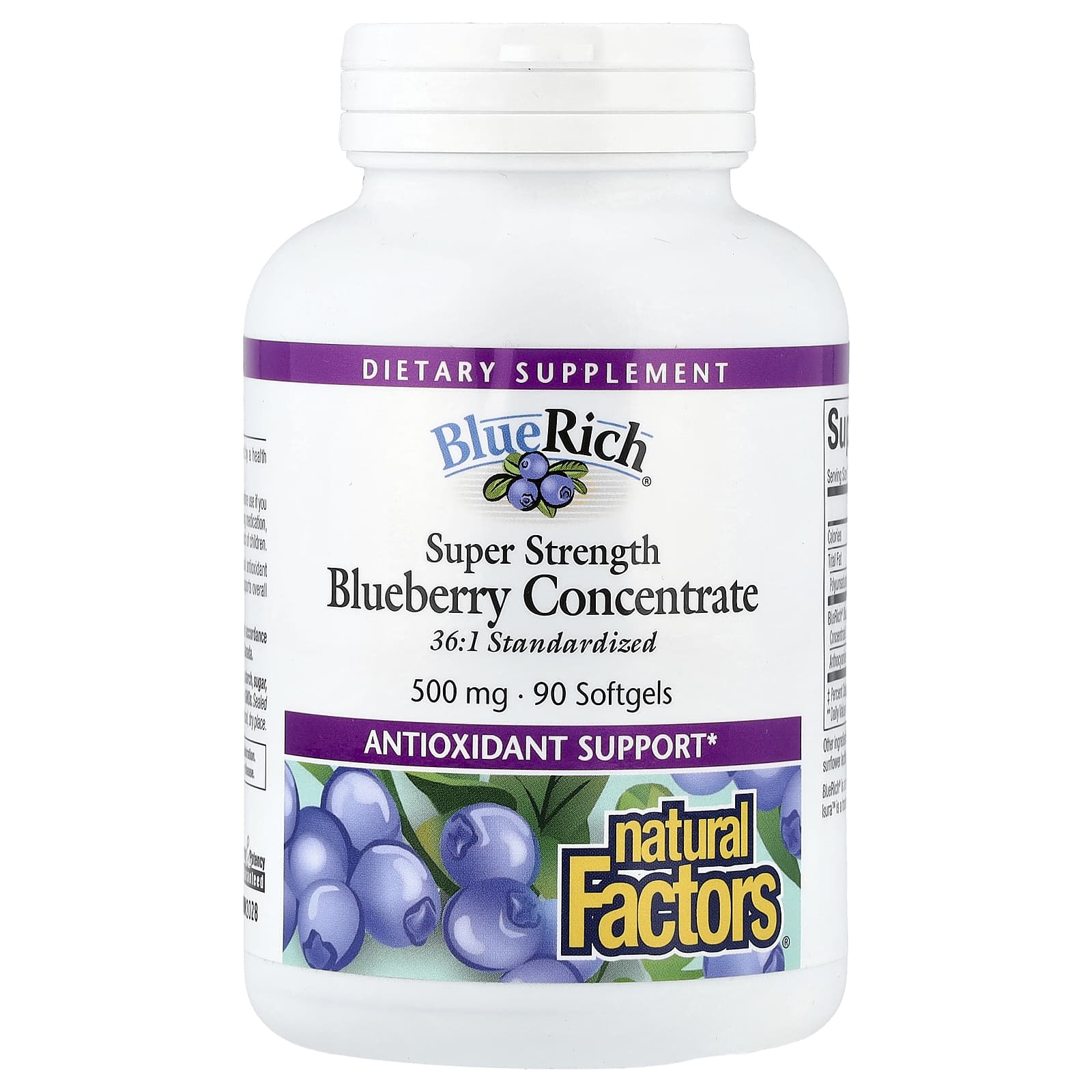 

Bluerich, High Strength Blueberry Concentrate, 500Mg, 90 Softgels