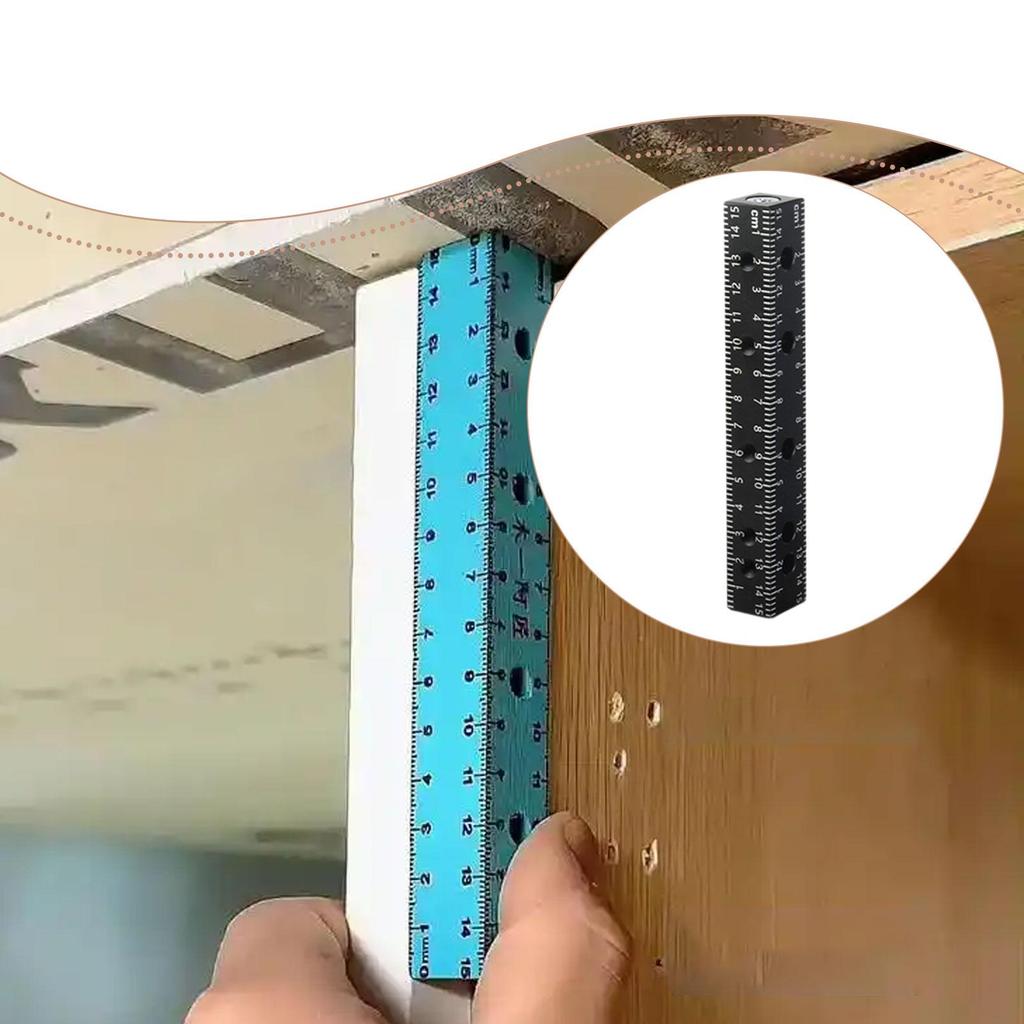 Woodworking Scribe Tool 4 Sided Furniture Making Construction DIY Multi Purpose Scriber Line Maker Auxiliary Ruler Marking Ruler