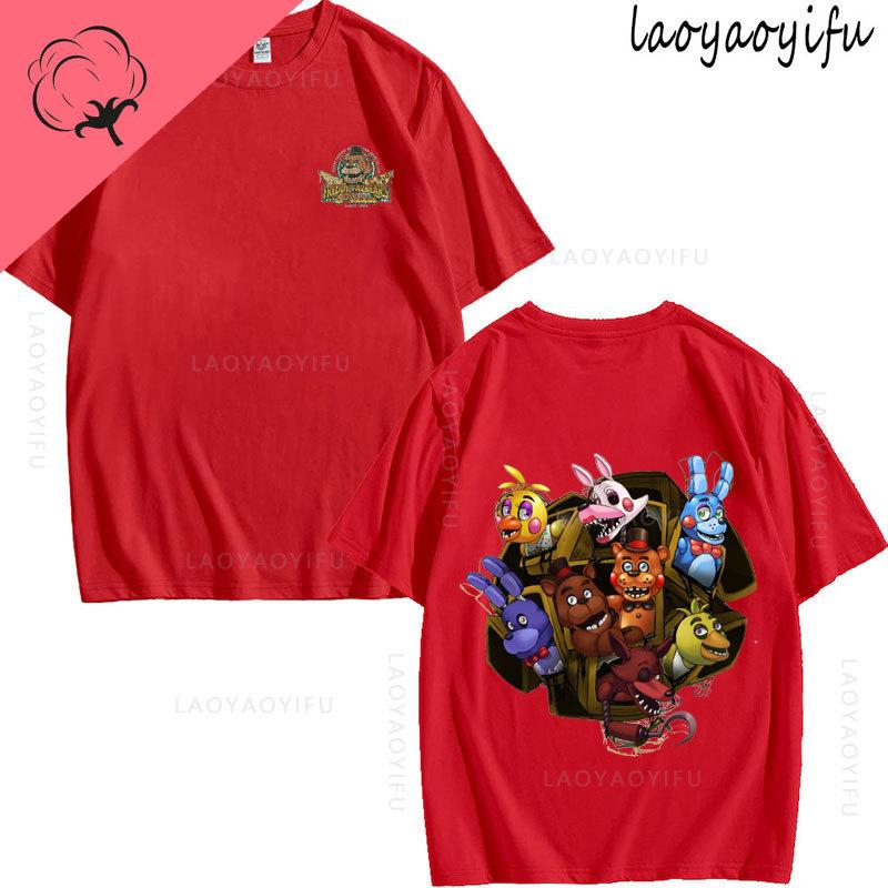Five Nights At Freddys Theme 100Cotton Printed Fashion Mens Womens Fashion Summer TShirt Shortsleev High Quality Oneck