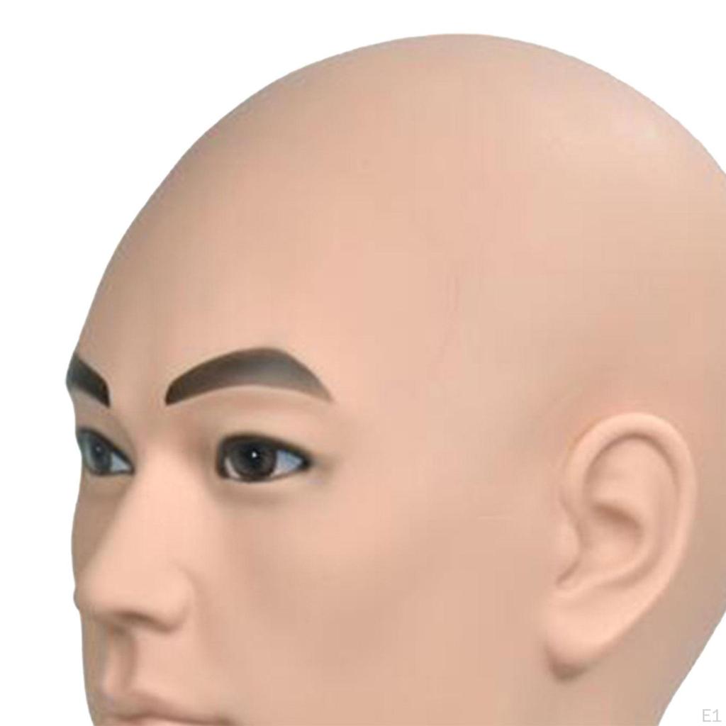 Männliche Schaufensterpuppenköpfe mit Tischklemme und Präsentationsständer, robustes Kopfmodell für das Training in der Perückenherstellung