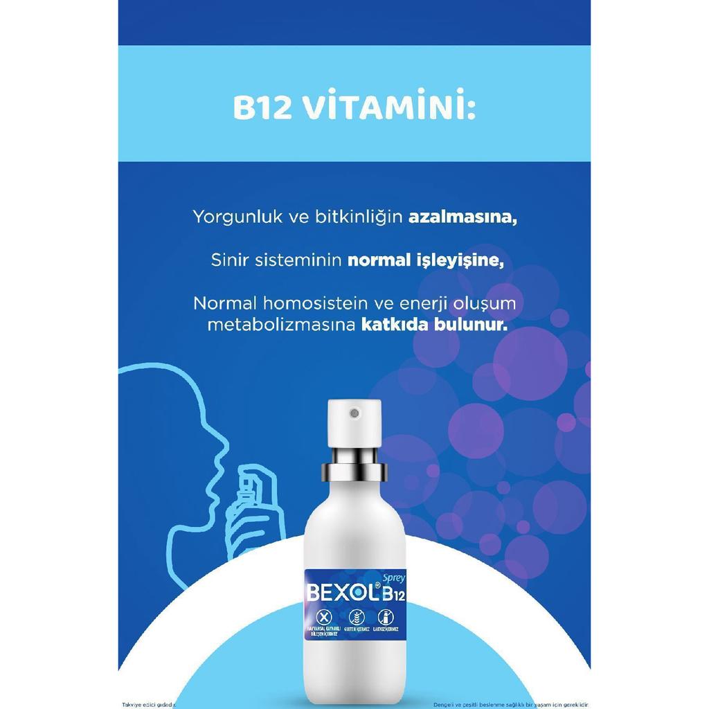 B12 Sublingual Spray, 15 Ml Food Supplement Containing Vitamin B12