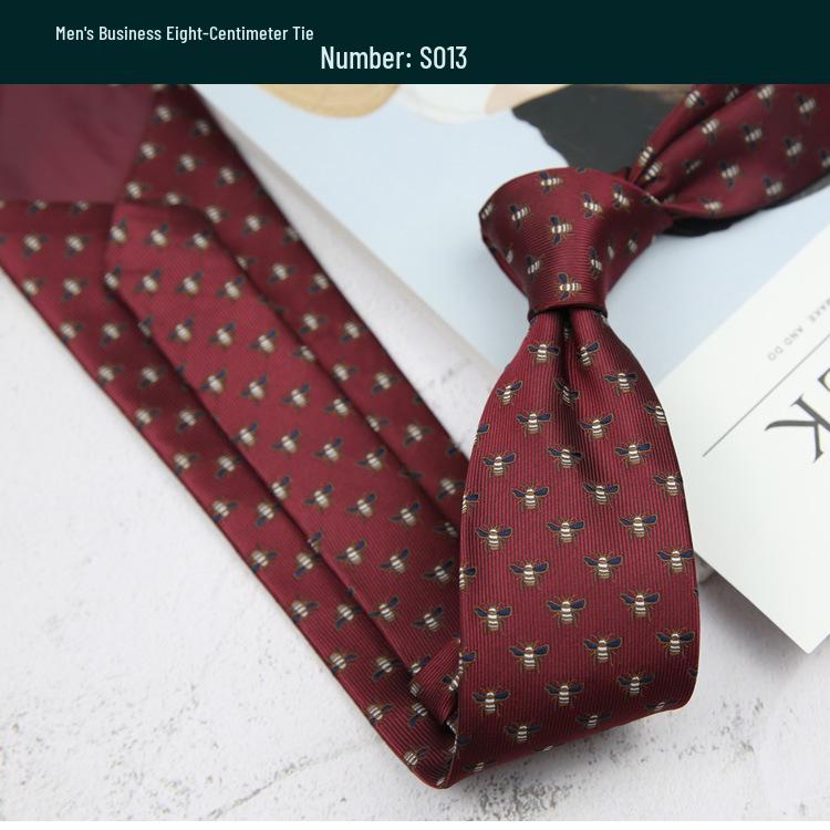 Retro Polka Dot and Stripe Men's Tie - 8cm Business Casual Korean Style Fashion Accessory