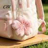 Tote Bag Keychain 1/2/3Pcs Pendant, Soft Plush Cherry Blossom Design Key Chain, Pink Floral Accessory Style Backpack Holder, Portable for Bags