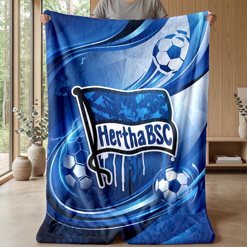 Hertha bsc FC Coperta Morbida in Flanella Pile Leggera Accogliente Calda Coperta Plaid per Divano Letto Arredamento Casa