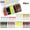 40 unidades/lote Kit de señuelos blandos Señuelo de pesca blando 5 cm 3,5 g Anzuelo con cabeza plomada con caja de aparejos de pesca Pesca