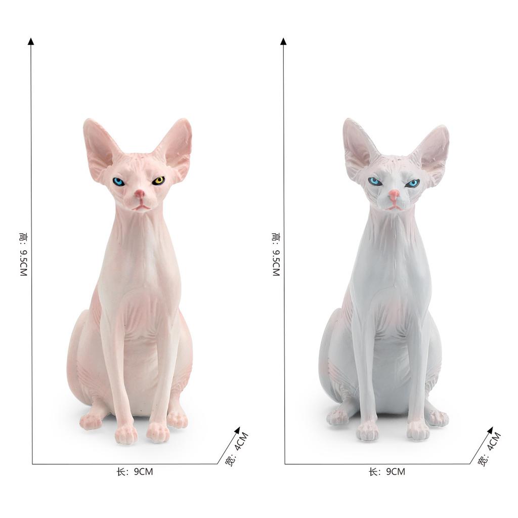 Simulation Animal Pet Cat Model Toy Canadian Hairless Cat Sphinx Cat Static Doll Ornament