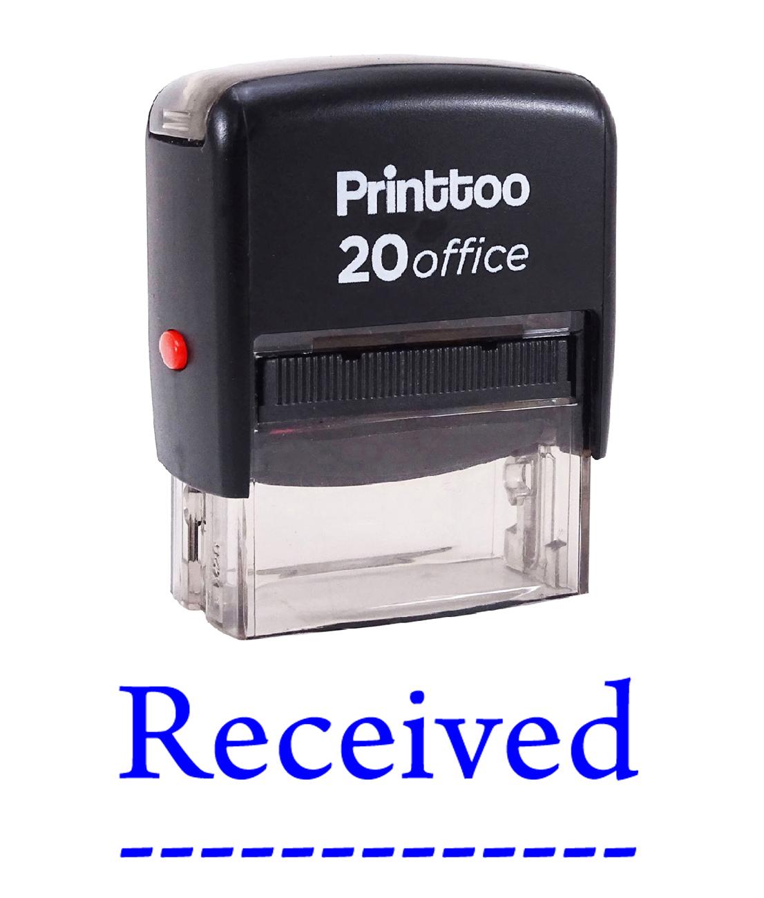

Printtoo Custom Stamp RECEIVED Self Inking Rubber Stamp Office 14 mm x 38 mm (Approx) синій