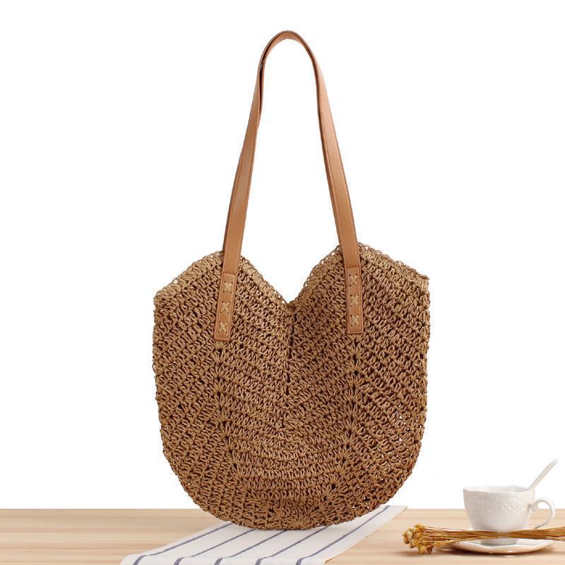New Hollow Woven Paper Rope Shoulder Bag - Fashionable Casual Women's Beach Tote
